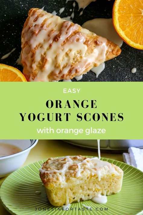 Yogurt Scones Recipe, Brunch Recipes Easy, Yogurt Scones, Orange Scones Recipe, Breakfast Alternatives, Orange Yogurt, Orange Scones, Fresh Orange Juice, Greek Yogurt Recipes