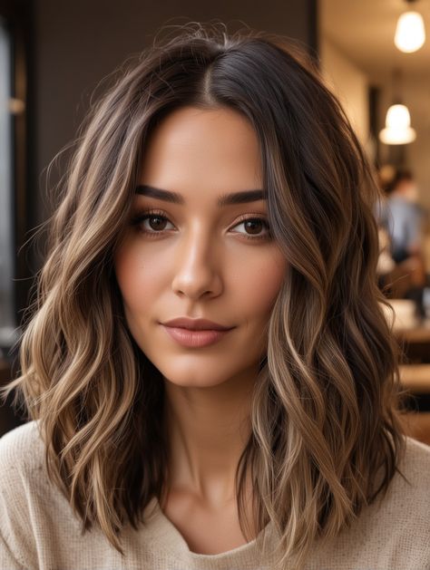 Short Hair Color Ideas Balayage, Hair Ideas 2024 Women, Hair Color Balayage Brunette, Medium Hair Balayage, Balayage Medium Hair, Before And After Hair Color, Brunette Hair Colour, Balayage Brunette Short, Short Brunette Hair