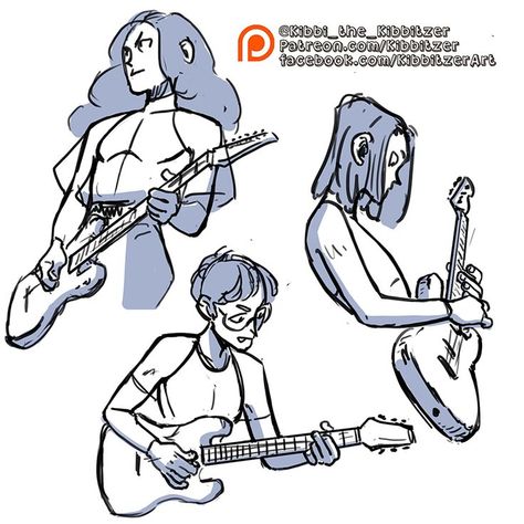 Playing Guitar Reference, Guitar Reference, Guitar Drawing, Body Reference Drawing, Reference Sheet, 캐릭터 드로잉, Poses References, Figure Drawing Reference, Art Poses