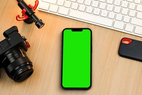 Chroma key on smartphone screen on woode... | Premium Photo #Freepik #photo #technology-phone #phone-table #mobile-internet #mobile Mobile Green Screen, Phone Green Screen, Banner Template Photoshop, Background Tutorial, Photography Name Logo, Photo Mobile, School Advertising, Mobile Background, Phone Table