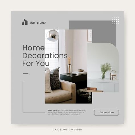 Grey minimalism home decorations instagr... | Premium Vector #Freepik #vector #sale #house #template #social-media Home Decor Social Media Design, Home Decor Social Media Post Design, Architecture Social Media Post, Home Decor Social Media Posts, Architecture Social Media Design, Interior Promotion, Minimal Ads, Interior Design Social Media, Interior Design Poster