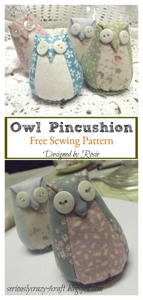 Owl Pincushion Free Sewing Pattern #startsewingfreepattern #easysewingprojects #pincushions Free Sewing Toys Patterns, Pincushions Patterns Free, Pincushions To Make Ideas, Easy Animal Sewing Patterns, Free Pincushion Patterns, Easy Pincushion Patterns Free, Sewcanshe Projects Free Pattern, Sewing Accessories To Make, Owl Patterns Free Printables Sewing