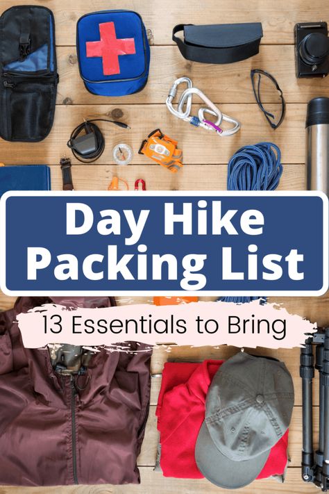 10 Hiking Essentials, What To Pack For Hiking Day Trip, Hiking Checklist Packing Lists, Hiking Packing List Women, Hiking Items, Hiking Backpack Essentials, Day Hike Packing List, Hiking Packing, Hiking Must Haves