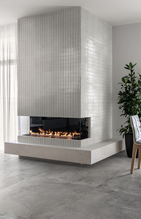 Brick Wall Tiles, Bathrooms Showers, Tile Fireplace, Recycled Tile, Glazed Brick, 3d Tiles, Small Tiles, Fireplace Tile, White Tiles