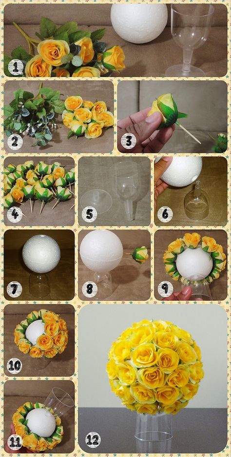 Diy Flores, Flower Arrangements Diy, Diy Wedding Flowers, Flower Ball, Flower Diy Crafts, Diy Centerpieces, Deco Floral, Wedding Crafts, Paper Flowers Diy