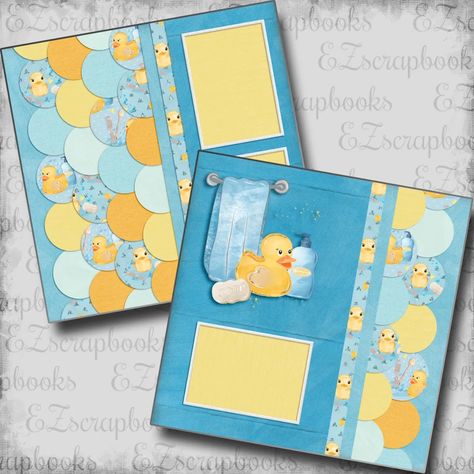 Scrub A Dub Dub - 2 Premade Scrapbook Pages - EZ Layout 6112 | eBay Picnic Scrapbook Pages Layout, Scrapbook Page Layouts Ideas, Creative Memories Scrapbooking Layouts, Ultrasound Scrapbook, Scrapbooking Page Ideas, Baby Scrapbook Ideas, Simple Scrapbooking Layouts, Toddler Scrapbook, 8x8 Scrapbook Layouts