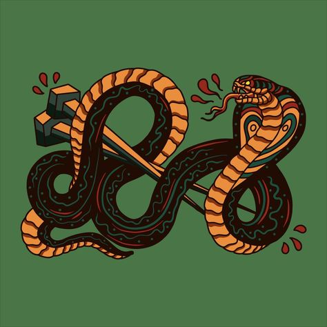 Cobra Illustration, Cobra Vector, Cobra Drawing, Tattoo Cobra, Bear Face Drawing, Indian Cobra, Cobra Tattoo, Traditional Tattoo Inspiration, Snake Illustration