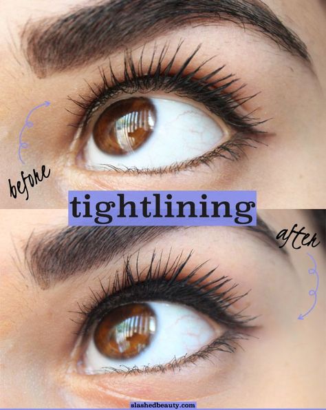 Tightlining can give your eye makeup a much more professional and pulled together look. Click through for my top tips on how to tightline and the 5 best drugstore eyeliners for the job! Best Eyeliner For Tightlining, Tightlining Eyes, Best Drugstore Eyeliner, Drugstore Eyeliner, Bigger Eyes, Eyeliner Techniques, Eyeliner Hacks, Eyeliner For Beginners, Eyeliner Products