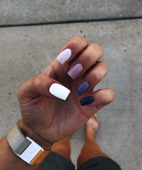 Simple Nail Designs Square, Nails Multiple Colors, Color Palette Nails, French Pedicure, Gel Pedicure, Unghie Nail Art, Simple Acrylic Nails, Summer Acrylic Nails, Short Acrylic Nails Designs