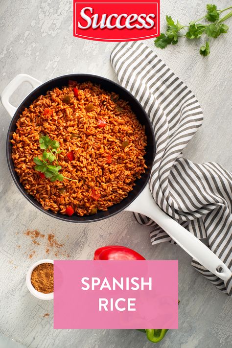 Quick and simple, this Spanish Rice is perfect for pairing with your favorite chicken, beef, or seafood dish. Ready in no time with Success® Boil-in-Bag Rice! Mexican Rice With Boil In Bag Rice, Spanish Rice With Boil In Bag Rice, Boil In Bag Rice Recipes, Quick Spanish Rice, Success Rice Recipes, Vacation Recipes, Spanish Rice Easy, Mexican Rice Easy, Spanish Rice Recipe