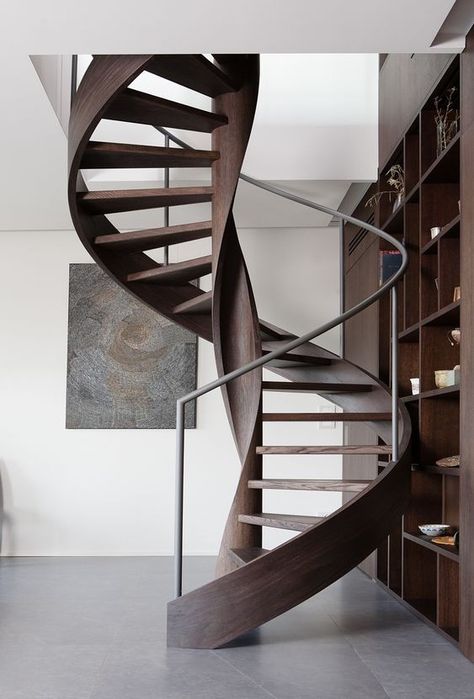 سلالم حلزونية, Spiral Stairs Design, Staircase Art, Duplex Design, Metal Stairs, Attic Stairs, Stair Handrail, Architecture Model House, Staircase Railings