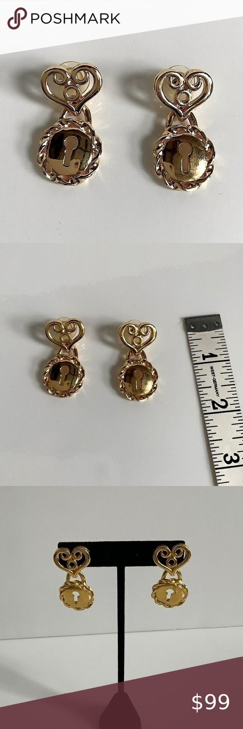 Givenchy Paris pierced gold heart lock earrings. Perfect condition Lock Earrings, Givenchy Jewelry, Heart Lock, Givenchy Paris, Stylish Home Decor, Gold Heart, Childrens Fashion, Heart Of Gold, Featuring Dress