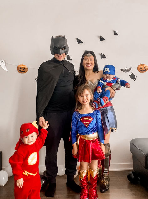 Our superpower? Making Halloween unforgettable! Join our super-powered squad as we embark on a Halloween adventure filled with treats and tricks. #halloween #familycostume #costumes Dc Comics Halloween Costumes, Superhero Family Costumes, Dc Comics Halloween, Super Hero Family, Marvel Halloween, Marvel Halloween Costumes, Superhero Family, Dc Comic Costumes, Marvel Costumes