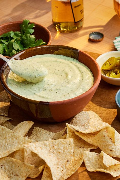 Copycat Chuy's Creamy Jalapeno Ranch Dip Chuys Creamy Jalapeno Dip, Jalapeno Ranch Dip, Jalapeño Ranch Dip, Creamy Jalapeno Dip, Jalapeño Dip, Food Sauces, Ranch Dip Recipe, Jalapeno Dip, Creamy Jalapeno