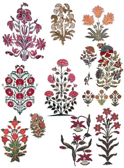 Pin by rida Iqbal on Costume&Texture | Flower art images, Flower drawing, Textile prints design Mughal Butta Design, Block Print Motifs, Mughal Floral Motifs, Mughal Butta, Persian Flowers, Mughal Art Paintings, Indian Flowers, Folk Art Flowers, Print Design Art