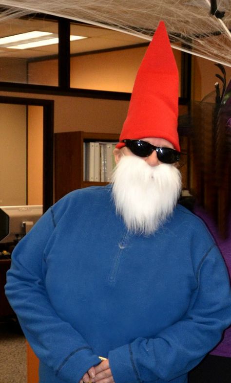 DIY Halloween Costume. My Travelocity Gnome Costume - 2013 Couples Gnome Costume, Fairy And Gnome Costumes, Funny Adult Halloween Costumes Diy, Camp Halloween Costume, Gnome Costume Women, Gargamel Costume, Gnome Halloween Costumes, Gnomes Costume, Garden Gnome Halloween Costume