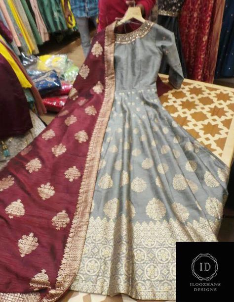 Pakistani Marriage, Maroon Anarkali, Gold Embroidered Dress, Blue Frock, Art Thoughts, Maroon Outfit, Combination Dresses, Embroidery Shirt, Gray Silk