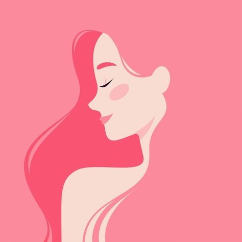 Retrato de uma mulher nova bonita | Vetor Premium Woman Head Illustration, Woman Side Profile Illustration, Woman Profile Illustration, Woman Illustration Drawing, Woman Graphic Design, Women Ilustration, Woman Portrait Illustration, Woman Illustration Art, Hair Animation