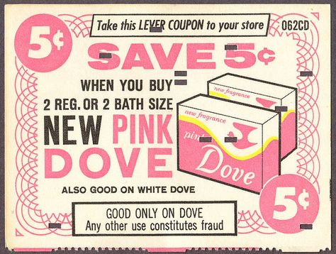 Pink Dove Soap - 1960s by Waffle Whiffer, via Flickr Pink Tax, Dove Soap, Job Interview Tips, Vintage Packaging, Coupon Design, Retro Advertising, Retro Ads, Vintage Typography, Print Ads