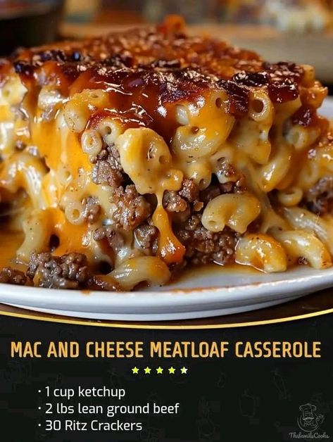 Chef Paula Deen | Mac and Cheese Meatloaf Casserole | Facebook Recipes Mac And Cheese, Cheese Meatloaf, Cheese Stuffed Meatloaf, Meatloaf Casserole, Baby Ray, Sweet Baby Ray, Beef Casserole Recipes, Slow Cooker Recipes Healthy, Grandmas Recipes