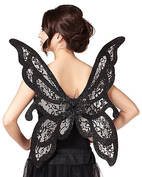 Black Butterfly Adult Wings - Spirithalloween.com Swat Halloween Costume, Steampunk Womens Costume, Long Hooded Cloak, Light Up Costumes, Tiger Costume, Halloween Costume Store, Costume Wings, Popular Costumes, Butterfly Costume