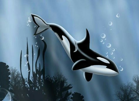 Orca Artwork, Orca Drawing, Killer Whale Tattoo, Whale Artwork, Orca Art, Ocean Mural, Dolphin Images, Sea Life Wall Art, All Together Now