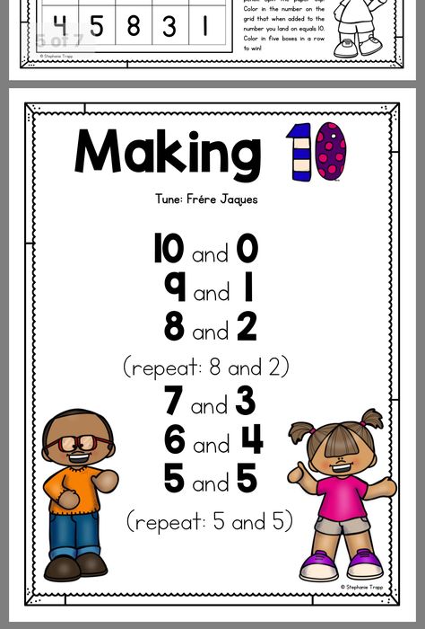 Make A Ten, Making Ten Kindergarten, Make Ten, Doubles Song, Engage Ny Math, Math Songs, Math Fluency, Making Ten, Classroom Songs