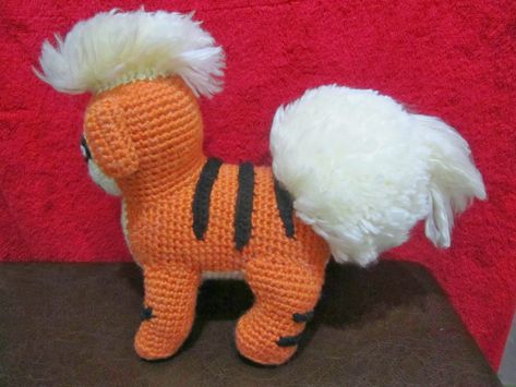 The pokemon crochet journey!: growlithe Growlithe Crochet, Pokemon Crochet, Pokemon Crochet Pattern, Crochet Pokemon, Pokemon Pattern, Dk Weight Yarn, Dk Yarn, Easy Crochet Patterns, Crochet Gifts