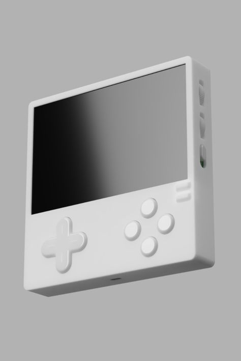 All white handheld video game console. 3D rendered. Industrial design concept. Console Concept, Module Design, Handheld Video Games, A Concept, Gaming Console, Video Game Console, Game Console, Video Game, Video Games