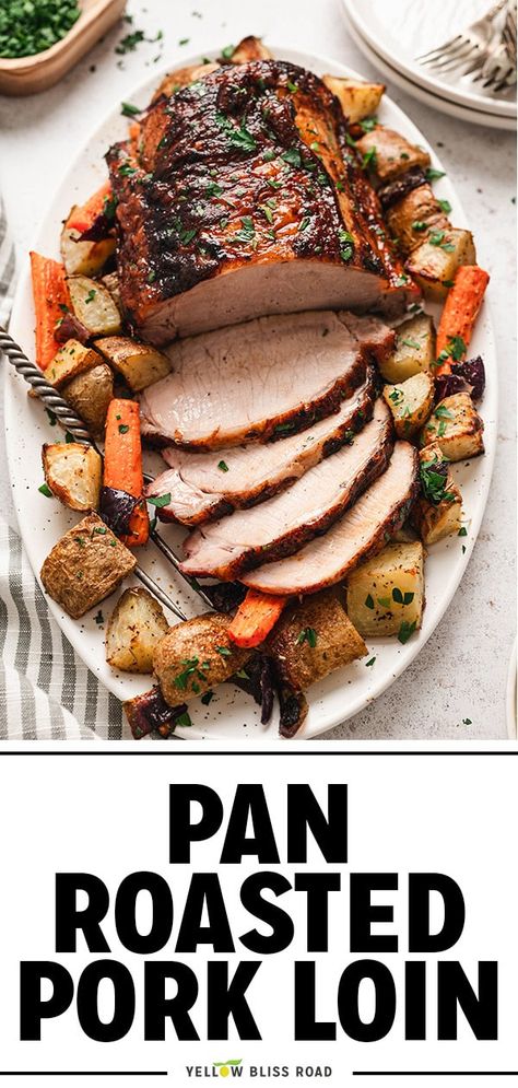 Slow Roast Pork Loin Oven, Pork Loin Healthy Recipes, Pork Loin Roast With Potatoes And Carrots, Christmas Pork Roast Recipes, Large Pork Loin Recipes Oven, Simple Pork Loin Recipes, Juicy Pork Loin In The Oven, Pork Loin Roast Dutch Oven Recipes, Oven Roasted Pork Loin Recipes