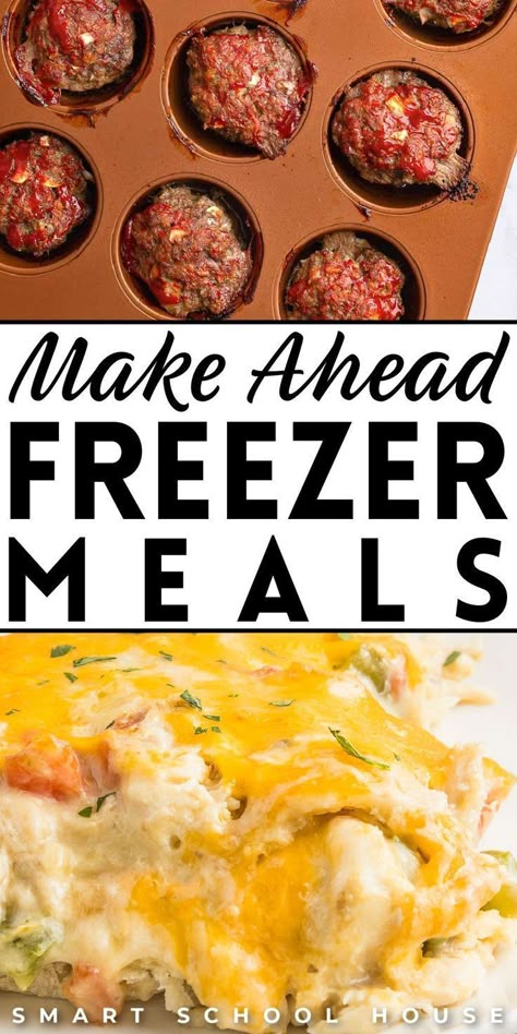 Uncover Smart School House's top-notch, family-friendly make-ahead freezer meals—your ultimate time-saver! Ideal for busy moms seeking respite from daily meal prep. Embrace convenience without compromising flavor. These freezer-friendly gems cover breakfast, lunch, and dinner. Dive into these delectable make-ahead freezer recipes and reclaim your time today! Individual Freezer Meals, Freezable Dinners, Meals That Freeze Well, Freezer Casseroles, Daily Meal Prep, Freezer Lunches, Freezer Prep, Best Freezer Meals, Family Meal Prep