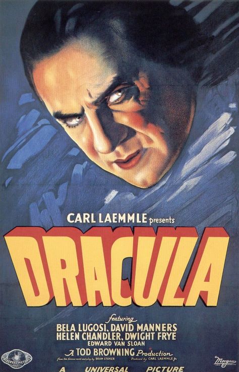 ART & ARTISTS: Film Posters 1930s Dracula Movie Poster, Dracula Movie, Dracula 1931, Classic Horror Movies Posters, Bela Lugosi, Best Movie Posters, Film Poster Design, Classic Movie Posters, Horror Posters