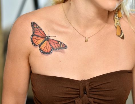 Color Monarch Butterfly Tattoo, Monarch Tattoos, Butterfly Shoulder Tattoo, Monarch Tattoo, Insect Tattoos, Desert Tattoo, Monarch Butterfly Tattoo, Where Tattoo, Unique Butterfly Tattoos