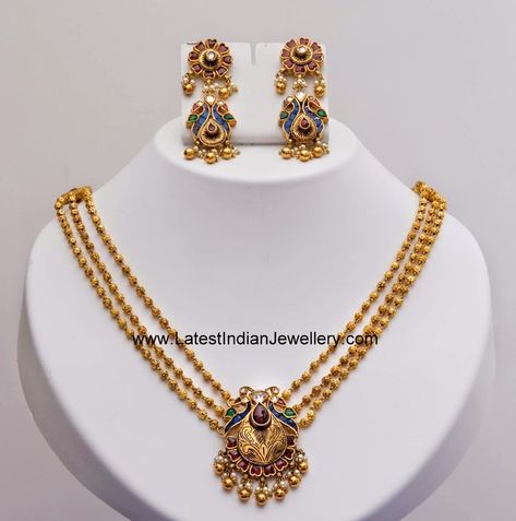 Mid length chain collection Gold Beads Necklace Indian, Gold Beads Necklace, Antique Gold Jewelry Indian, Gold Necklace Indian, Antique Jewellery Designs, Gold Jewelry Simple Necklace, Gold Necklace Indian Bridal Jewelry, Necklace Indian, Gold Pendant Jewelry