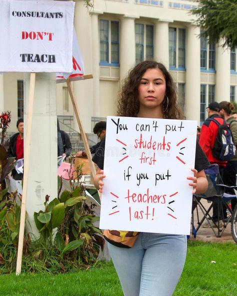 Teacher protest walkout, Oakland, CA stock photos , #Aff, #walkout, #protest, #Teacher, #Oakland, #photos #ad Teachers Strike Signs, Student Protest Posters, Strike Signs For Teachers, Teacher Picket Signs, Teacher Protest Signs, Teacher Strike Signs, Teacher Strike Sign Ideas, School Protest, Strike Signs