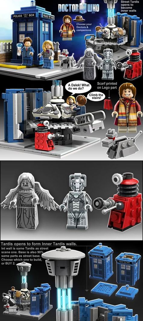 LEGO Doctor Who Lego Doctor Who, Lego Craft, Doctor Who Art, Lego Room, Police Box, Lego Parts, Lego Builds, Lego Creations, Street Scenes