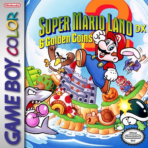 Super Mario Land 2 : 6 Golden Coins (1992) Mario Land, Birthday 27, Super Mario Land, Golden Coins, Gameboy Games, Gamecube Games, Golden Coin, Video Game Posters, Mario Games