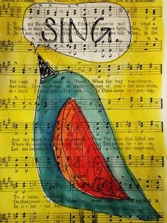 Sheet Music Crafts, Sheet Music Art, Music Crafts, Music Sheets, Spring Art, Artist Trading Cards, Altered Books, Elementary Art, Teaching Art