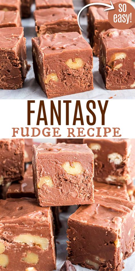 Chocolate Fantasy Fudge, Soft Chocolate Fudge, Soft Fudge, Walnut Fudge Recipe, Fantasy Fudge Recipe, Fantasy Fudge, Chocolate Walnut Fudge, Best Fudge Recipe, Best Fudge