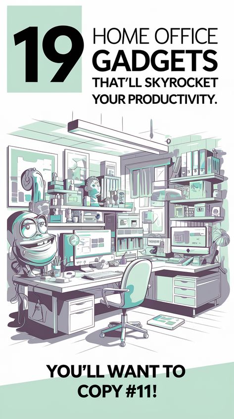 19 Home Office Gadgets That'll Skyrocket Your Productivity (#11 Will Blow Your Mind!) Smart Home Technology Gadgets, High Tech Office, Tech Home Office, Home Office Gadgets, Desk Gadgets, Smart Desk, Cable Management Box, Smart Organization, Office Gadgets