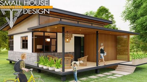 A Design Concept with Floorplan of Small house design with 3 bedroom, size of 8.40m x 9.90m (83 sqm floor area). Estimated Cost: (₱1,200,000) Small Rest House Design, 40x60 Pole Barn, Barndominium With Shop, Wooden House Plans, Popular Home Decor, House On A Budget, Tropical House Design, Wooden House Design, Bamboo House Design