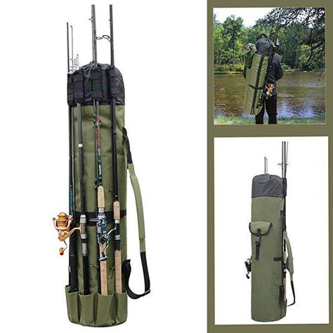 Fishing Rod Bag Holder Fishing Rod Carrier Fishing Pole Travel Case Tackle Box Storage Multifunctional Stand Bags Large Capacity Lightweight Waterproof Fishing Gear Organizer