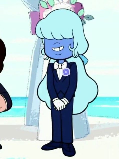 Steven universe's character sapphires wedding outfit Sapphire Su, Sapphire Steven Universe, Steven Universe Cosplay, Steven Universe Diamond, Steven Universe Characters, Ruby Wedding, Sapphire Wedding, Dragon Ball Gt, Print Stickers