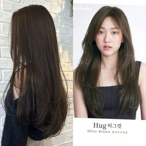 Long Haircut Korean, Asian Long Layered Hair, Straight Long Layers, Layered Haircuts Straight Hair, Layered Haircuts Straight, Haircuts For Long Hair Straight, Long Hair Cuts Straight, Korean Long Hair, Adorable Hairstyles