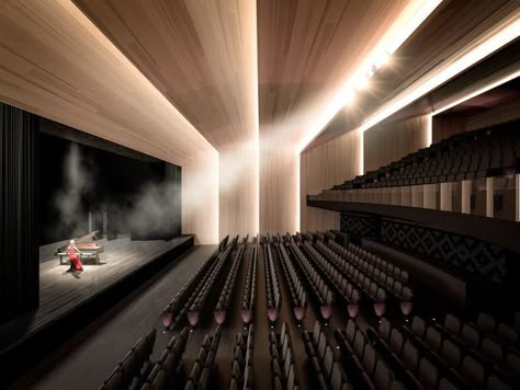 Theater Interior Design, Cinema Room Design, Auditorium Architecture, Modern Theatre, Auditorium Design, Presentation Board Design, Theatre Interior, Church Interior Design, Campus Design