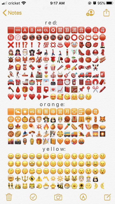 red emojis , orange emojis, yellow emojis, organized emojis into colored order. Red Emojis For Discord, Yellow Emoji Combinations, Orange Emoji Combinations, Red Emoji Combos, Red Emoji Combinations, Orange Emojis, Insta Emoji, Orange Emoji, Aesthetic Emojis Combinations