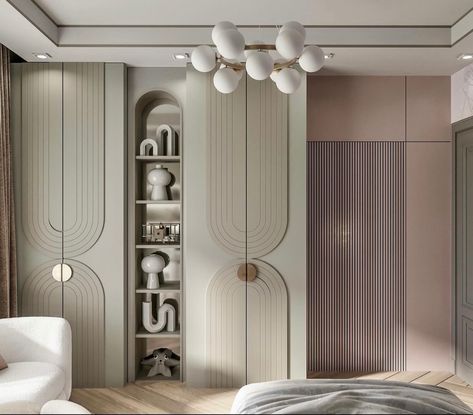 Wardrobe Side Shelf, Wardrobe Design For Kids Room, Fluted Glass Wardrobe Shutters, Openable Wardrobe Shutter Design, Wardrobe Shutter Design Modern, Bedroom And Wardrobe, Wardrobe Shutters, Luxury Wardrobe Design, Wardrobe Shutter Design