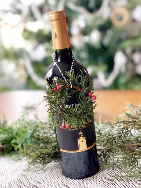 Cutest ideas for wrapping up a bottle of wine for the holidays! Wine Wrapping Ideas Christmas, Bottle Wrapping Ideas Christmas, Wine Present Ideas, Wine Wrapping Ideas, Wine Bottle Wrapping Ideas, Christmas Bottle Ideas, Wine Bottle Gift Wrapping, Wine Bottles Gift Wrap, Wine Gift Wrapping