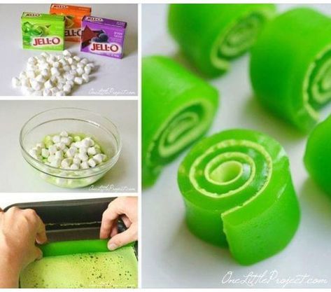 Jello Roll Ups, Jello Pinwheels, Baking With Grandma, How To Make Jello, Jello Dessert, Jello Dessert Recipes, Jello Desserts, The Whoot, Candy Recipes Homemade