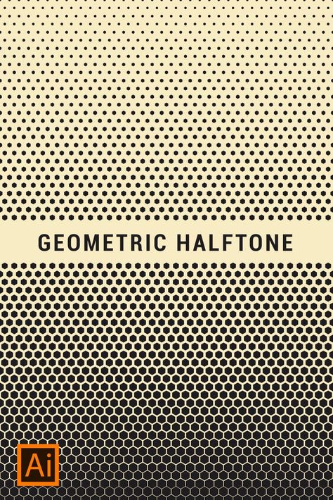 Gometric Halftone Pattern in Adobe Illustrator Halftone Tutorial, Texture In Illustrator, Vector Illustration Tutorial, Halftone Illustration, Adobe Illustrator Brushes, Adobe Illustrator Pattern, Brochure Graphic, Halftone Design, Adobe Illustrator Design